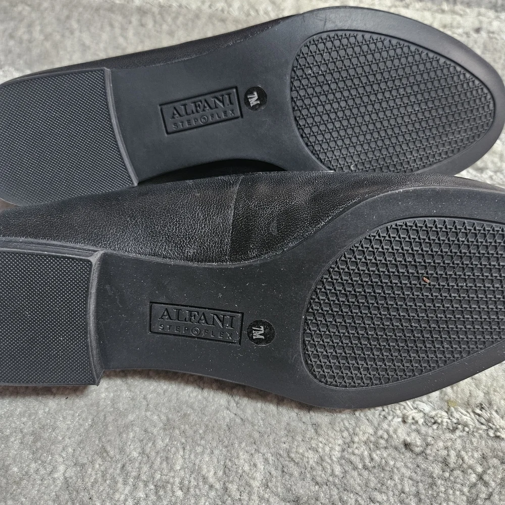 Black Leather Women's Loafers